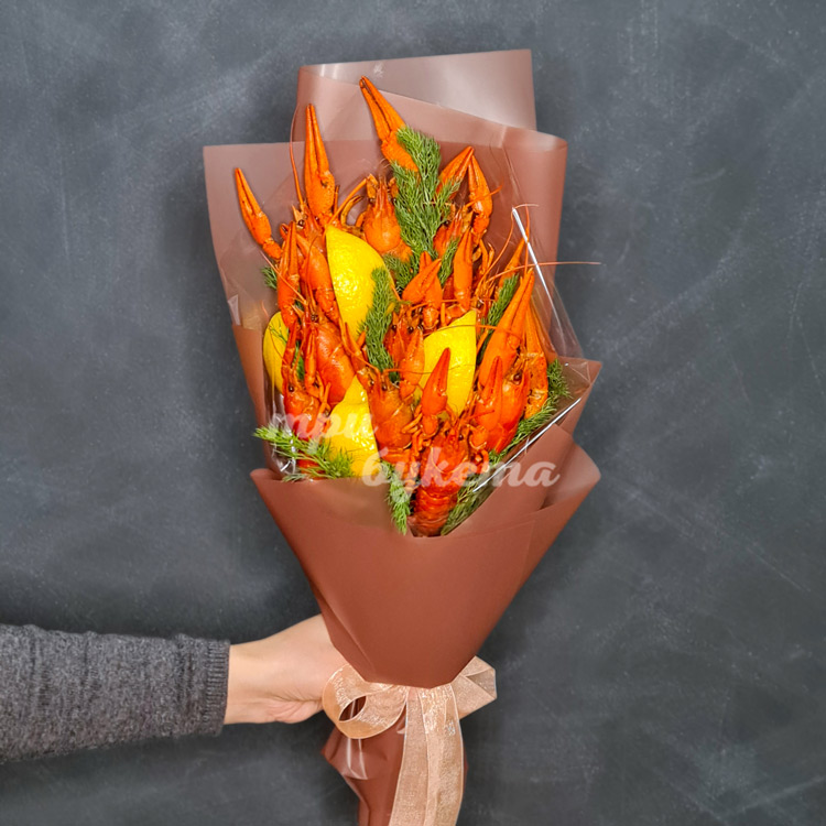 Букет из раков (500 гр) и лимона (доп. фото 2)