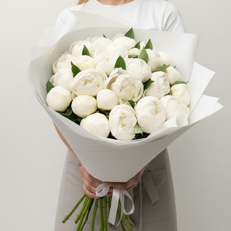 25 белых пионов Дюшес