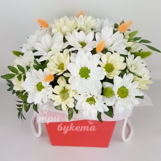 Композиция из 9 кустовых хризантем